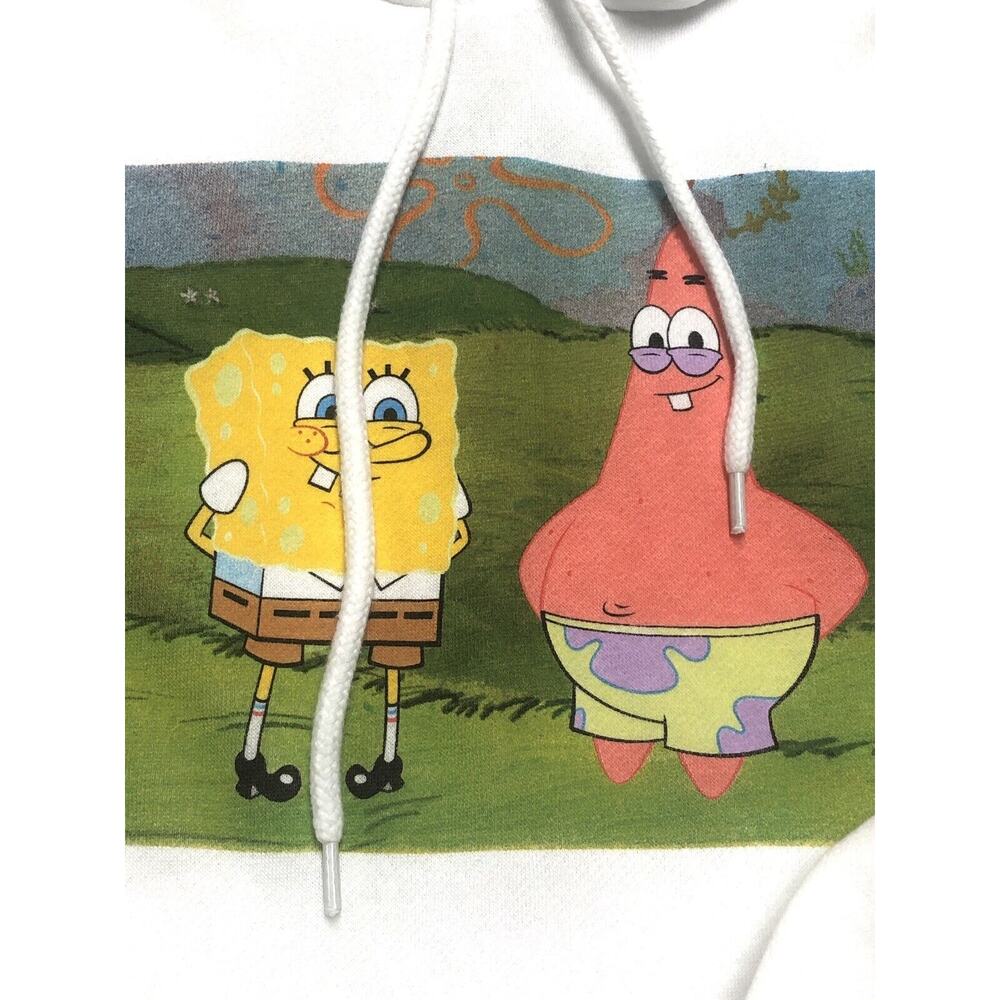 Spongebob Squarepants Hoodie Size M Medium Sweatshirt Pullover Patrick White